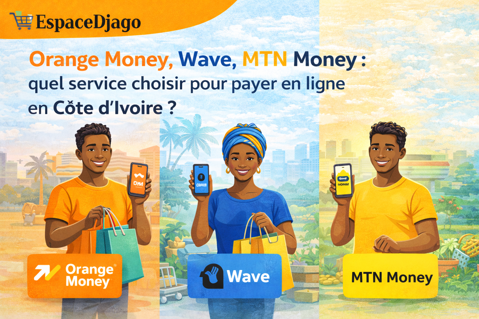 Orange Money, Wave, MTN Money : quel service choisir pour payer en ligne en Côte d'Ivoire ?
